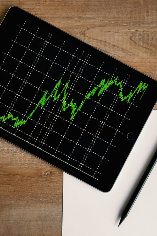 technical analysis chart on tablet